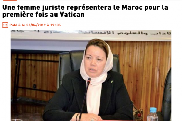 Une femme juriste représentera le Maroc pour la première fois au Vatican
